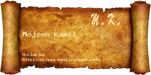 Mojzes Kamil névjegykártya